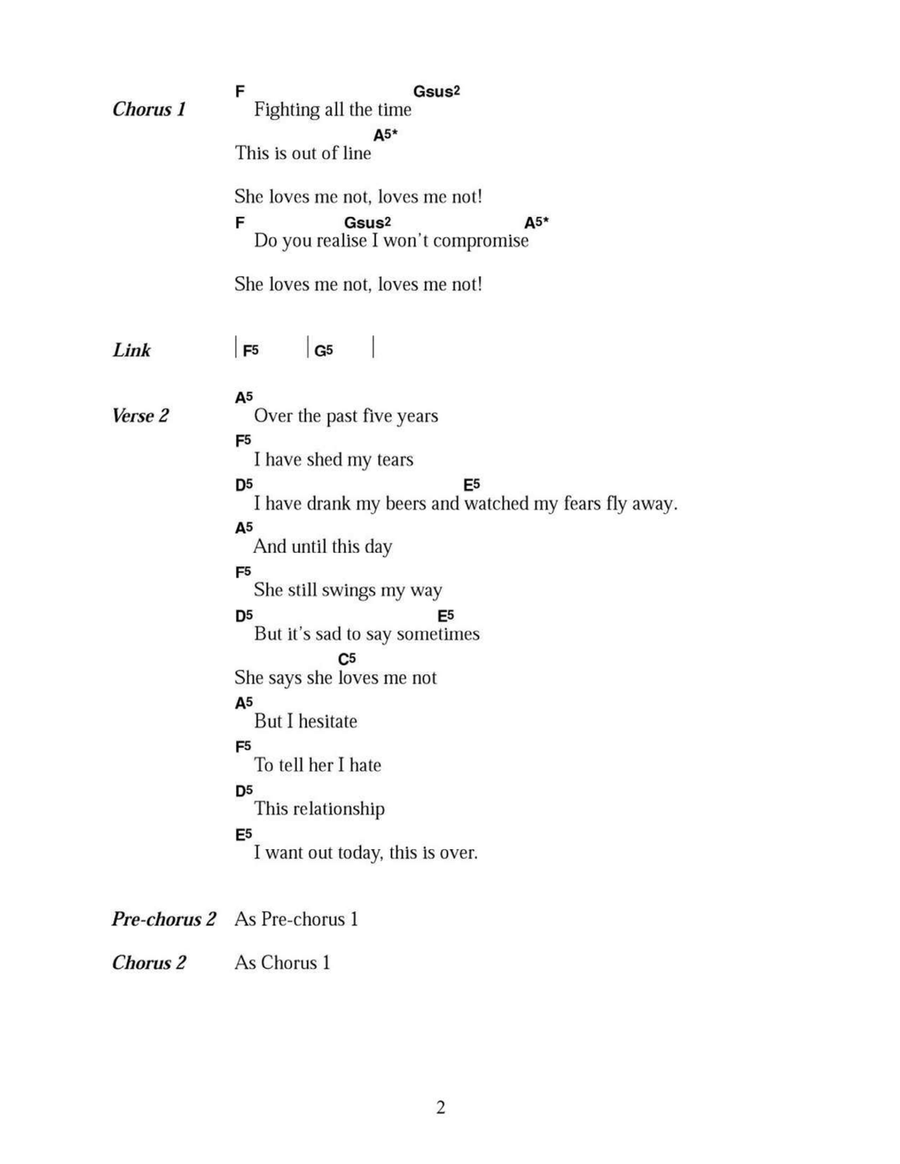 She Loves Me Not Easy Guitar scores gallery preview page 2