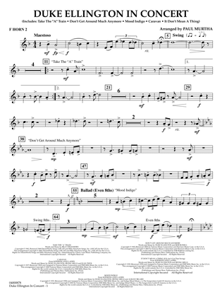 Book cover for Duke Ellington in Concert - F Horn 2