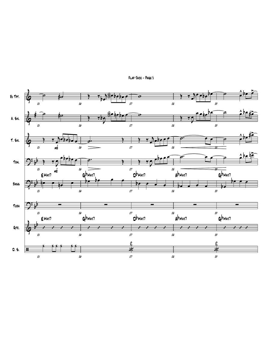 Flap Jack (septet version / Blowholes) Jazz Ensemble scores gallery preview page 5