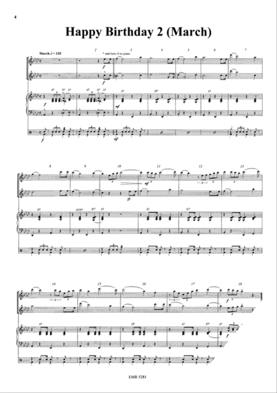 Happy Birthday Flute Duet scores gallery preview page 4