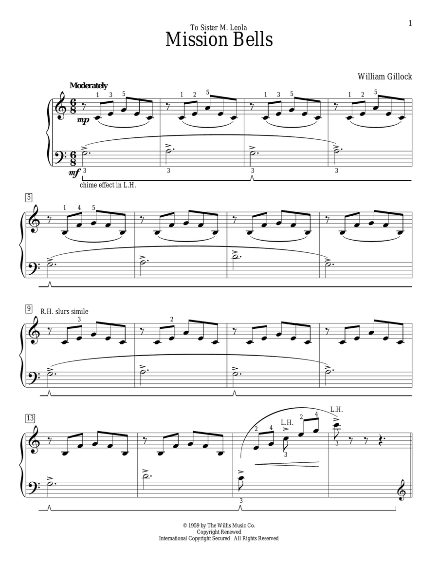 Mission Bells Piano Method scores gallery preview page 1