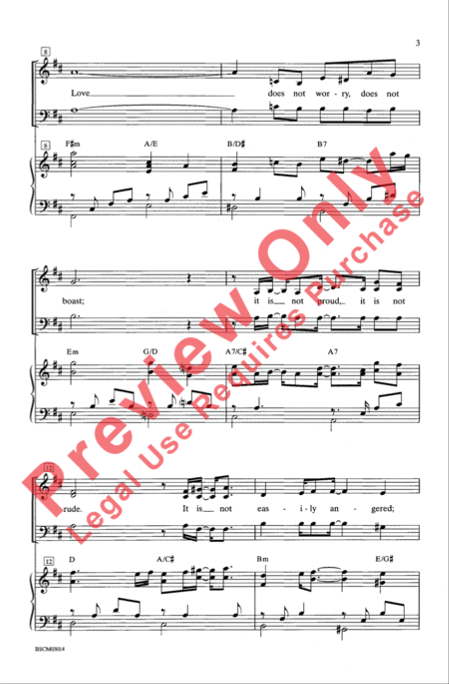 Love Never Fails 4-Part scores gallery preview page 3