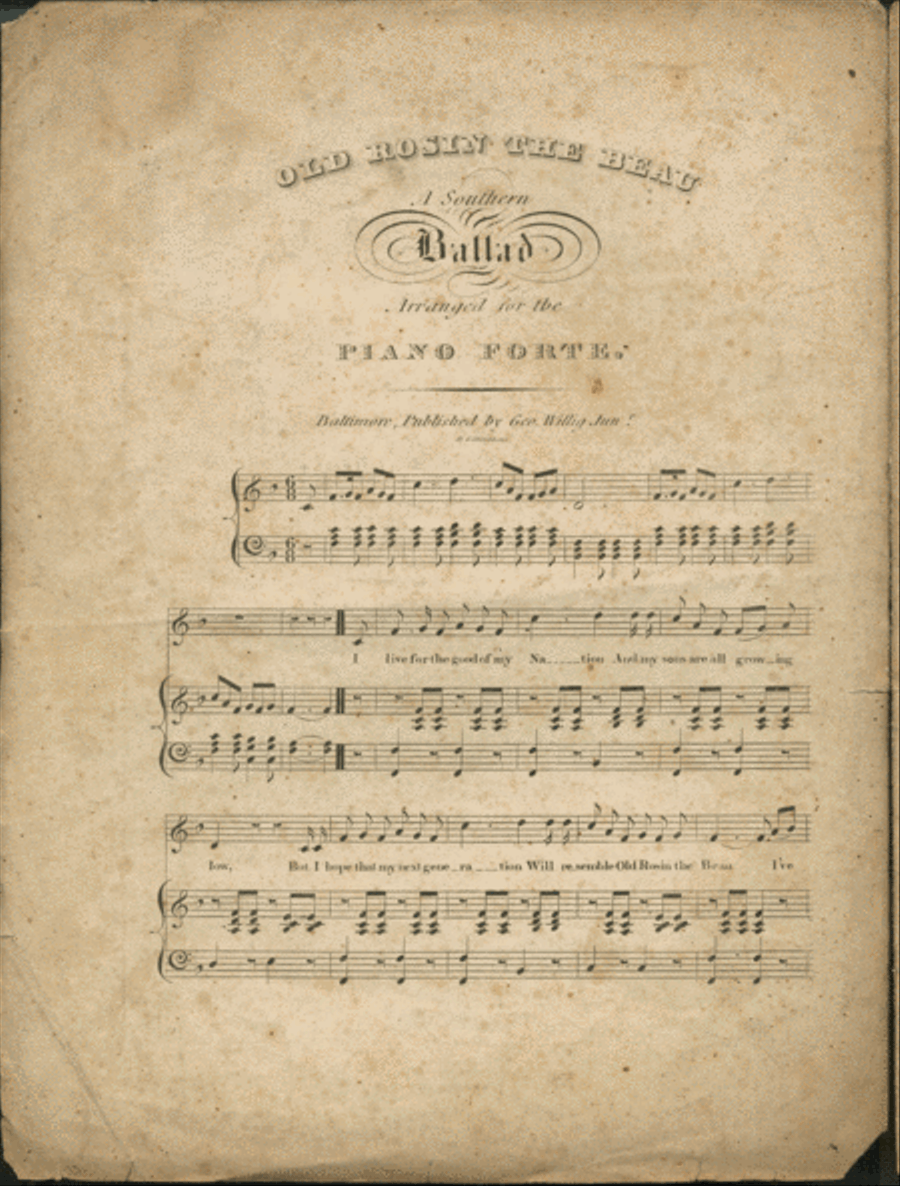 Old Rosin The Beau. A Southern Ballad Voice scores gallery preview page 1