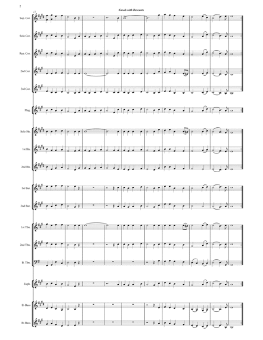 Christmas Carols with Descants Brass Band scores gallery preview page 2