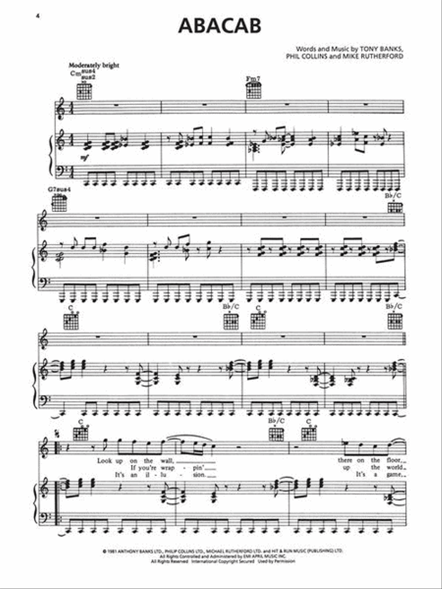 Genesis Anthology Piano, Vocal, Guitar scores gallery preview page 6