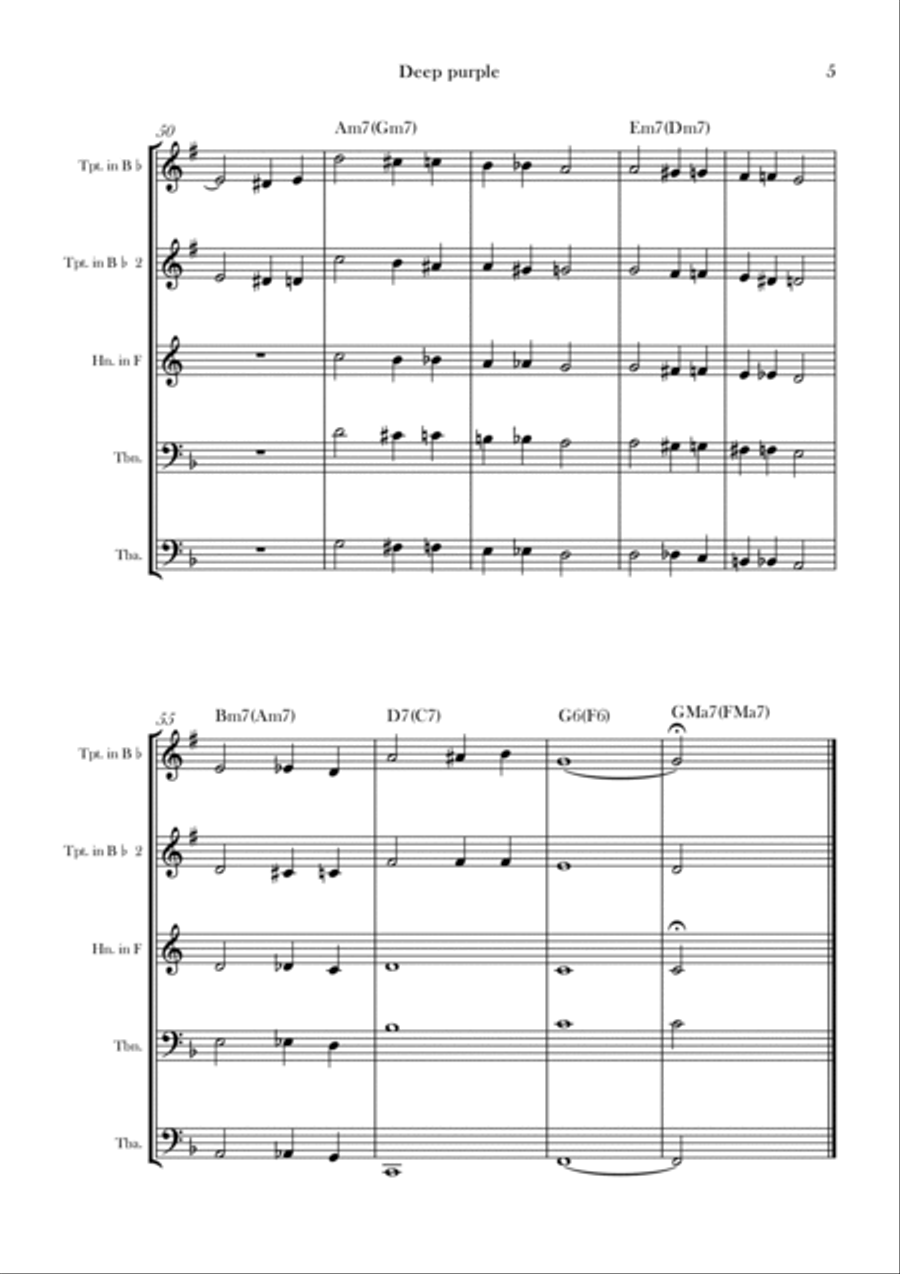 Deep Purple Brass Quintet scores gallery preview page 5