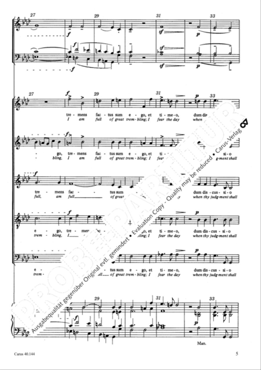 Save me, O thou gracious Lord (Libera me, Domine) SSATB scores gallery preview page 6