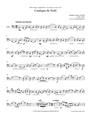 Book cover for O Holy Night; Cantique de Noel - Solo Tuba