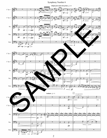 Symphony No. 6 - 4th Movement for Brass Quintet image number null