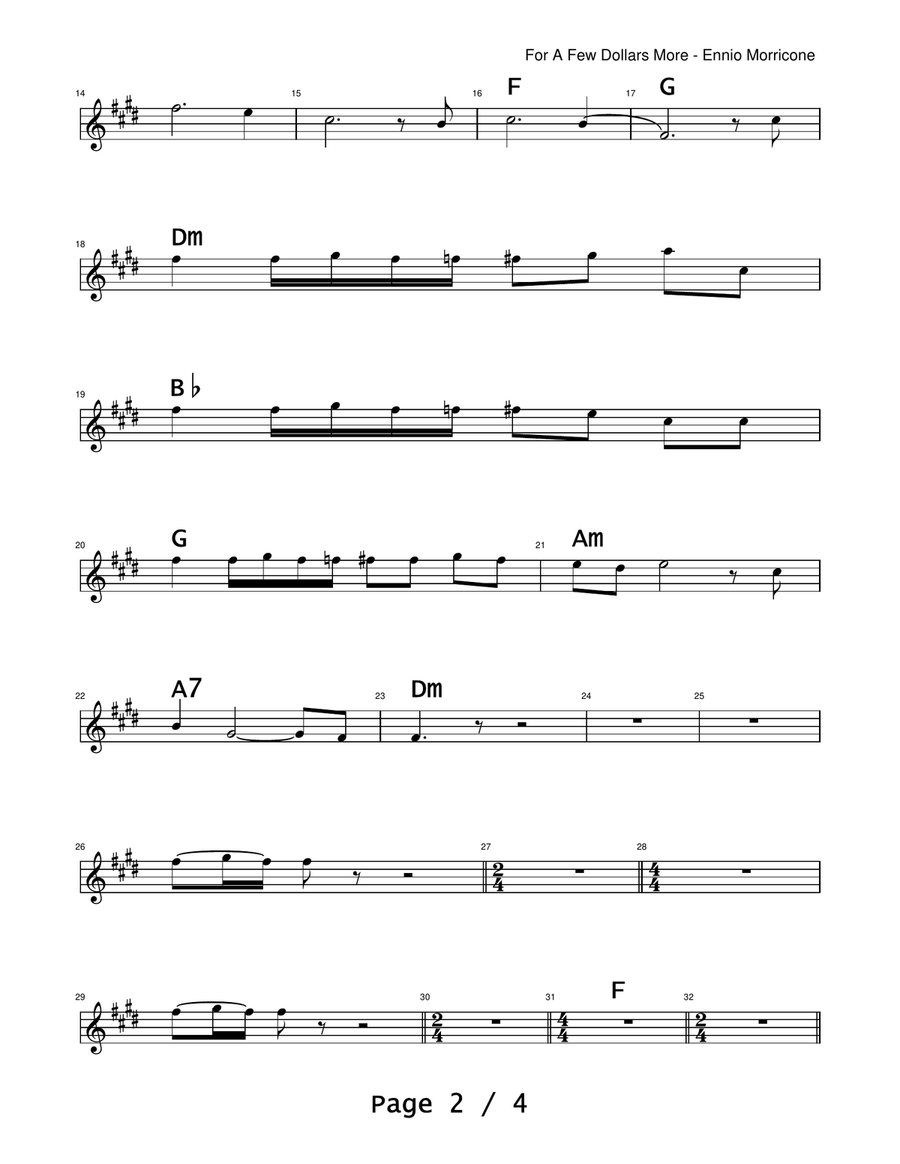 For A Few Dollars More Woodwind Duet scores gallery preview page 2