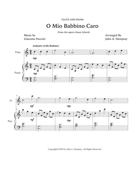 O Mio Babbino Caro (Flute and Piano) image number null