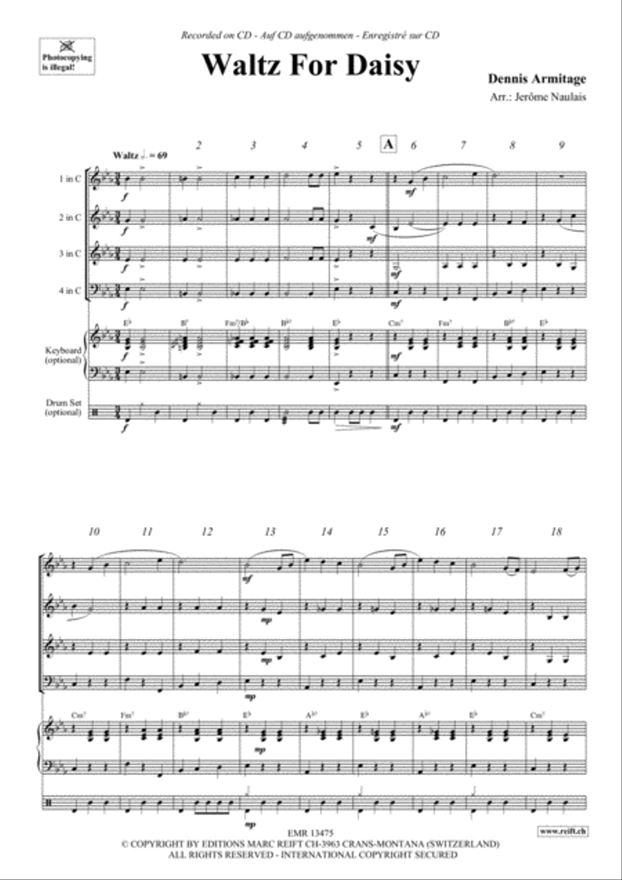 Waltz For Daisy Woodwind Quartet scores gallery preview page 3