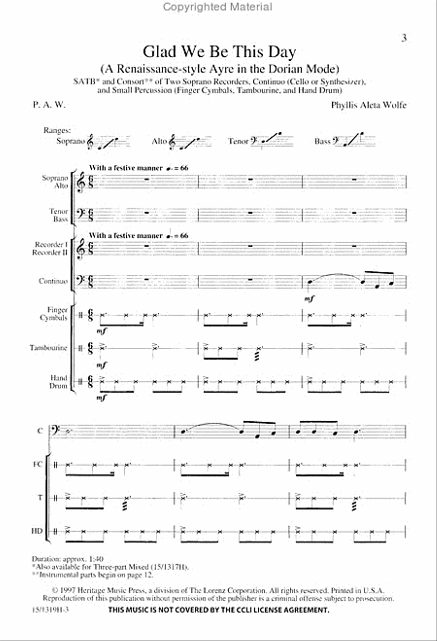 Glad We Be This Day 4-Part scores gallery preview page 2