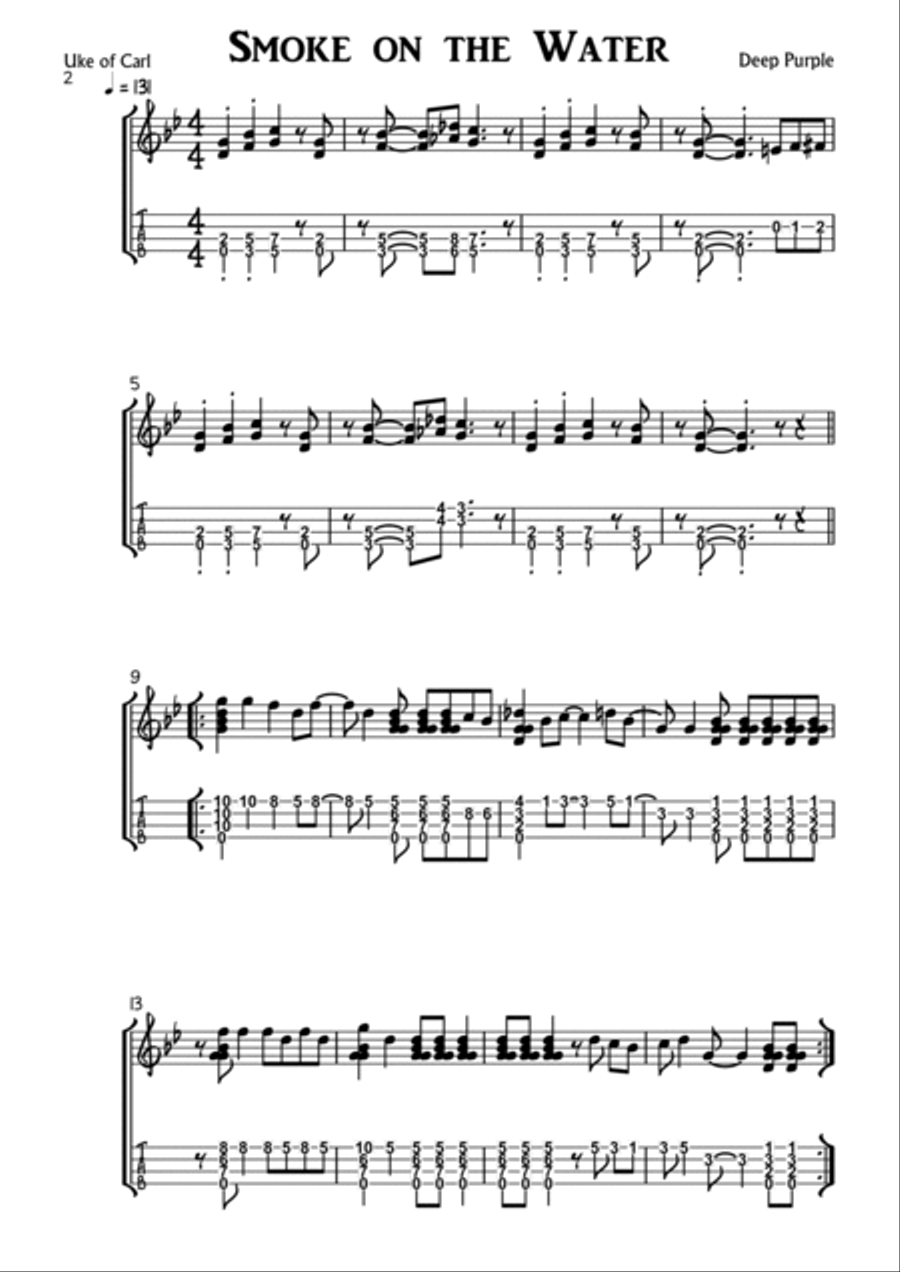 Smoke On The Water Smoke On The Water Ukulele scores gallery preview page 2