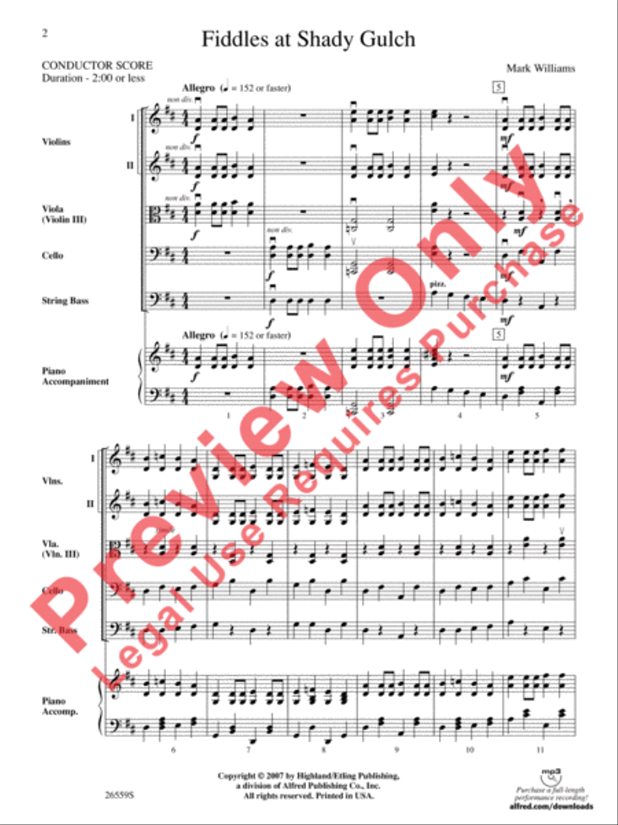 Fiddles at Shady Gulch String Orchestra scores gallery preview page 3