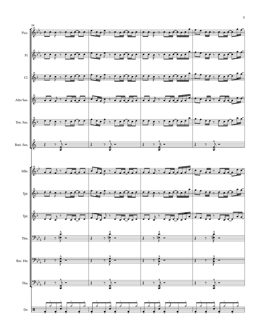 Black Betty Marching Band scores gallery preview page 5