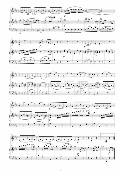 Mozart - Violin Sonata No.33 in E flat major K 481 for Violin and Piano - Score and Part image number null