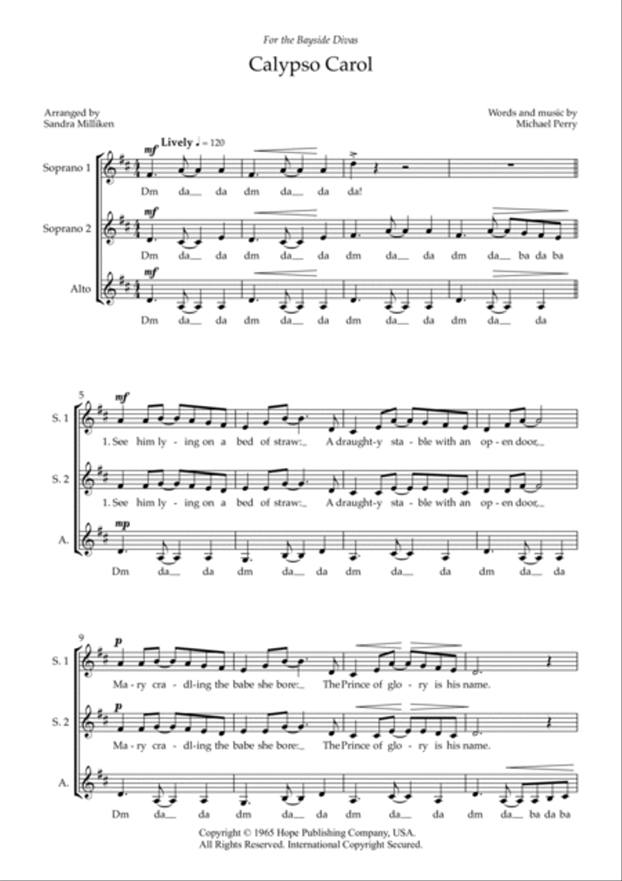 Calypso Carol SSA scores gallery preview page 2