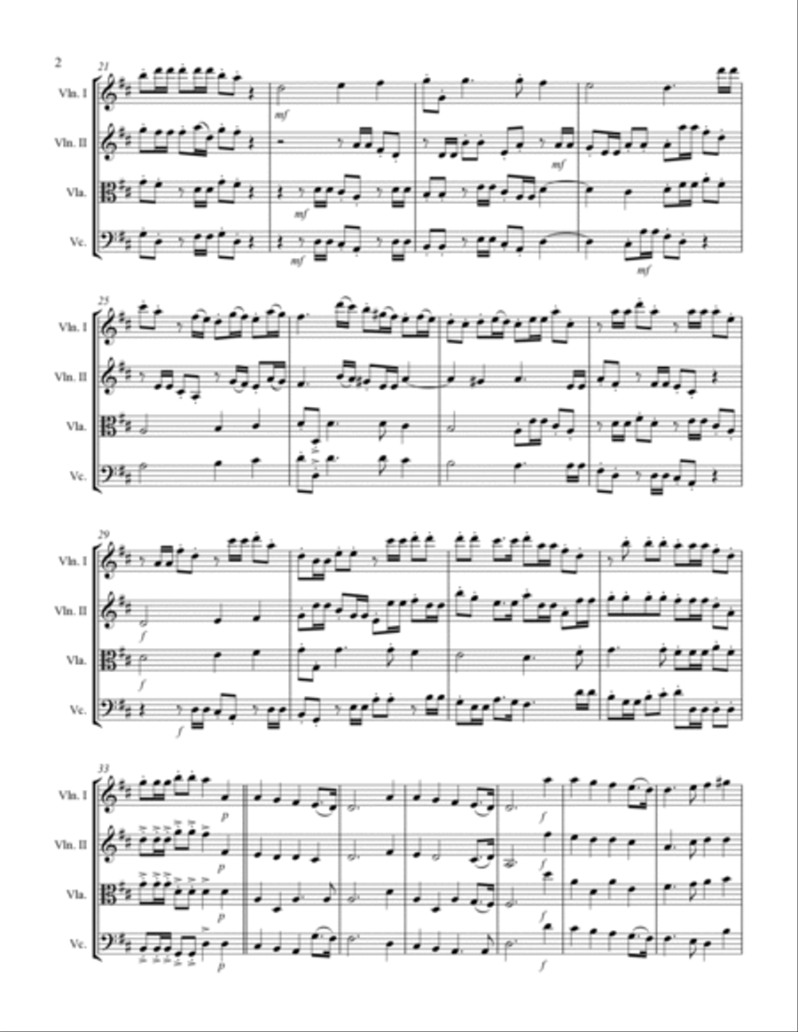 Handel - Hallelujah Chorus from Messiah (for String Quartet) String Quartet scores gallery preview page 3
