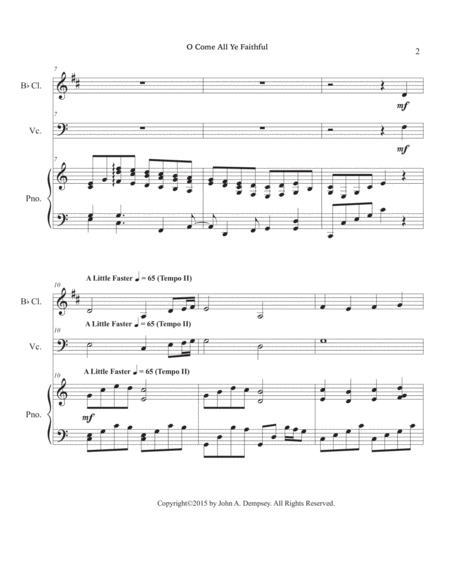 O Come All Ye Faithful (Trio for Clarinet, Cello and Piano) image number null