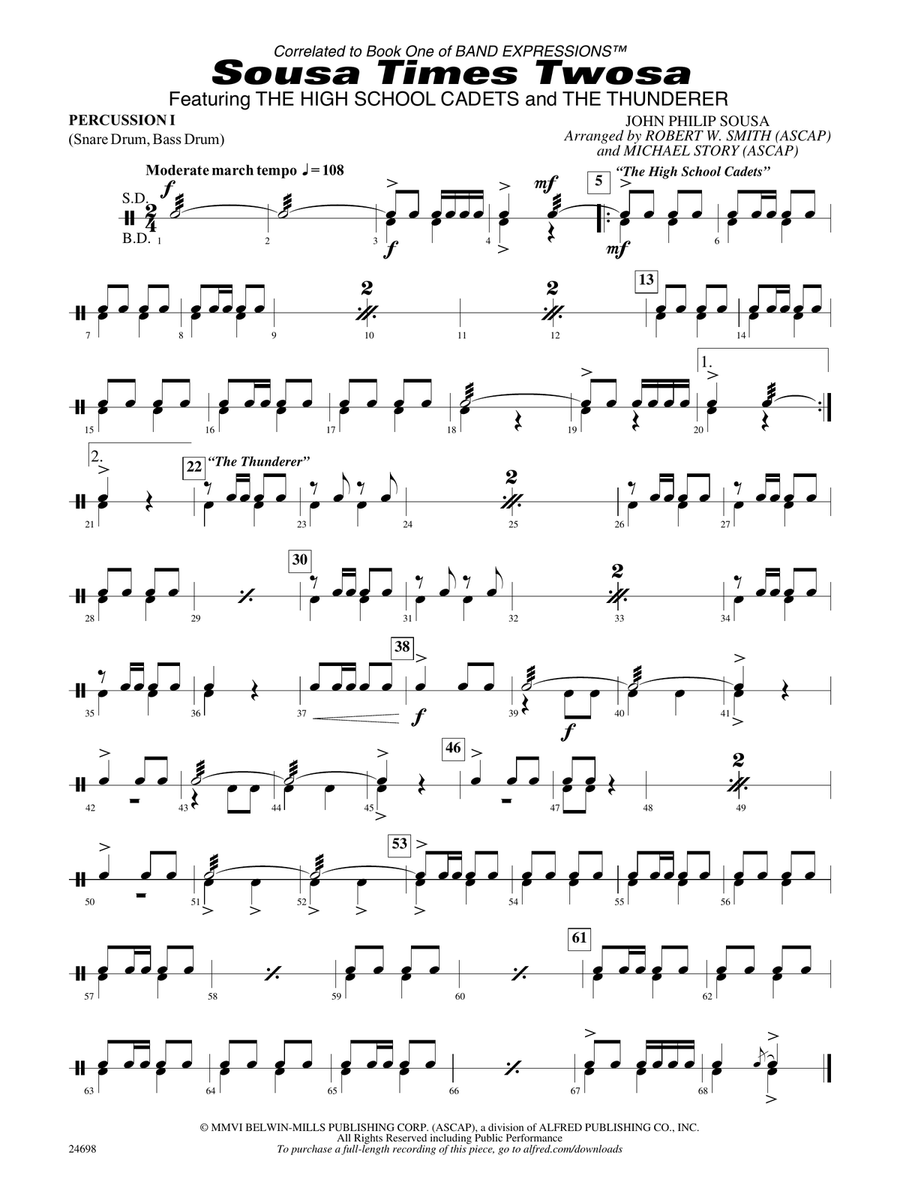 Sousa Times Twosa: 1st Percussion