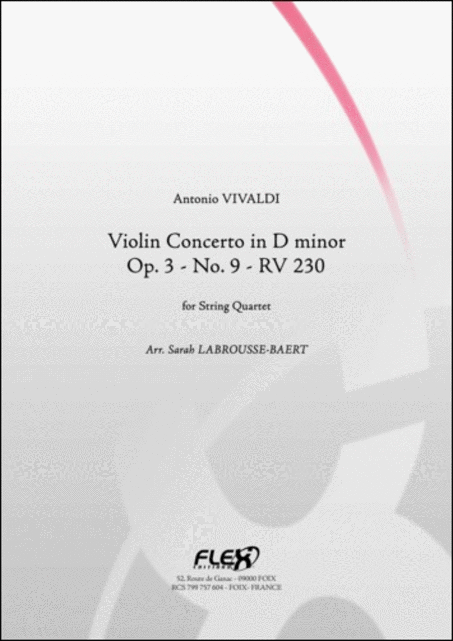 Violin Concerto In D Minor Op. 3 No. 9 Rv 230