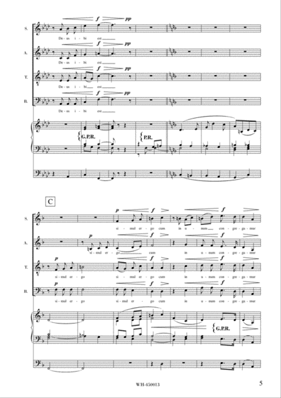 UBI CARITAS, OP. 13 4-Part scores gallery preview page 5