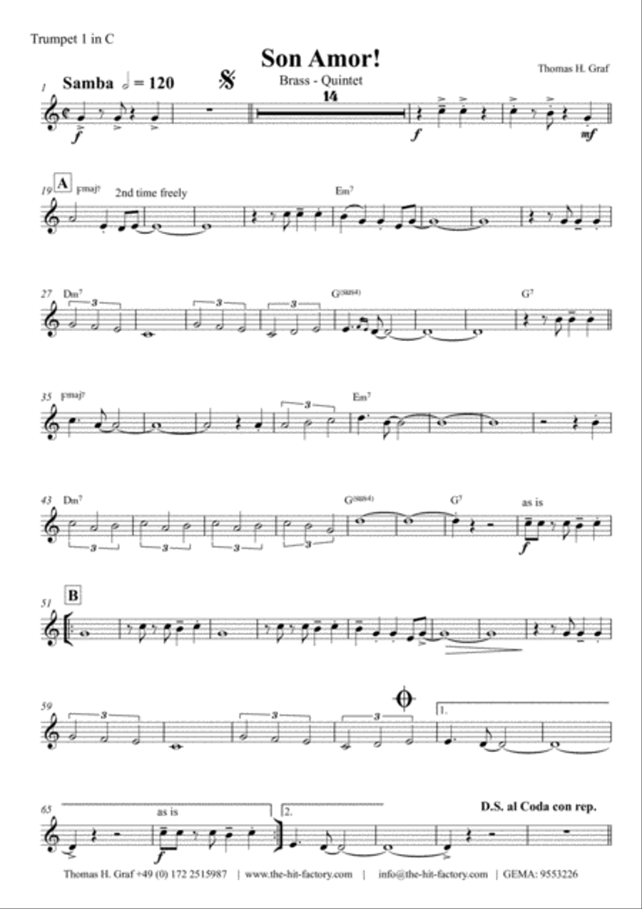 Son amor! - Samba - Brass Quintet Brass Quintet scores gallery preview page 6