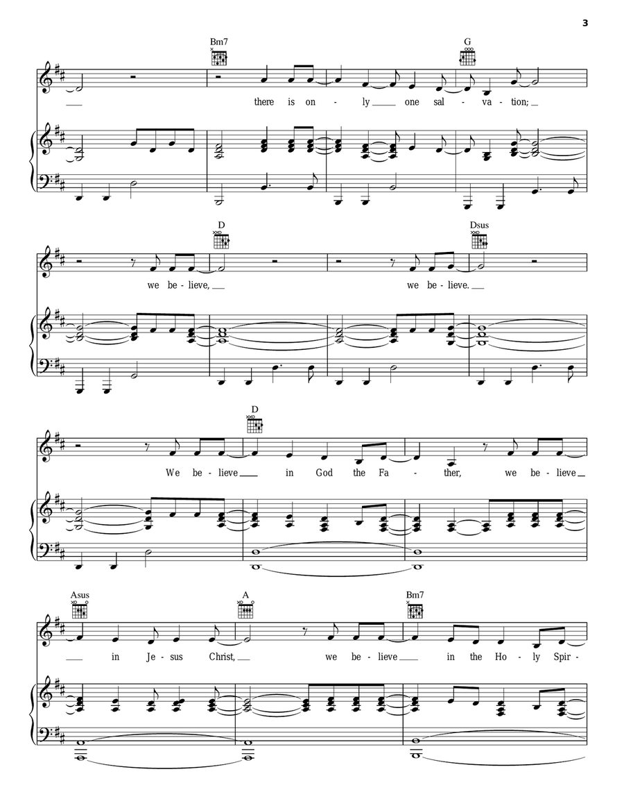 We Believe We Believe Piano, Vocal, Guitar scores gallery preview page 3