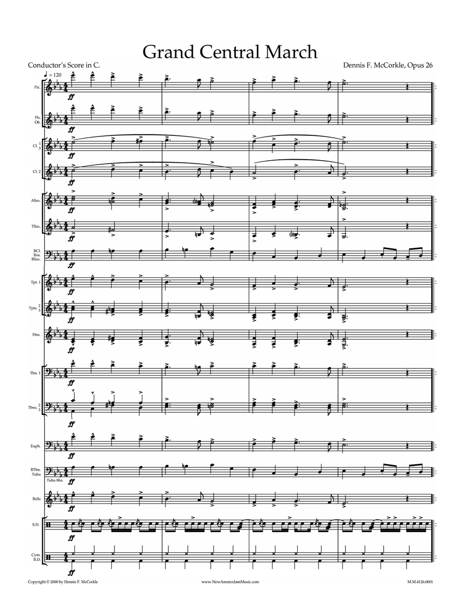 The Grand Central March Concert Band scores gallery preview page 1