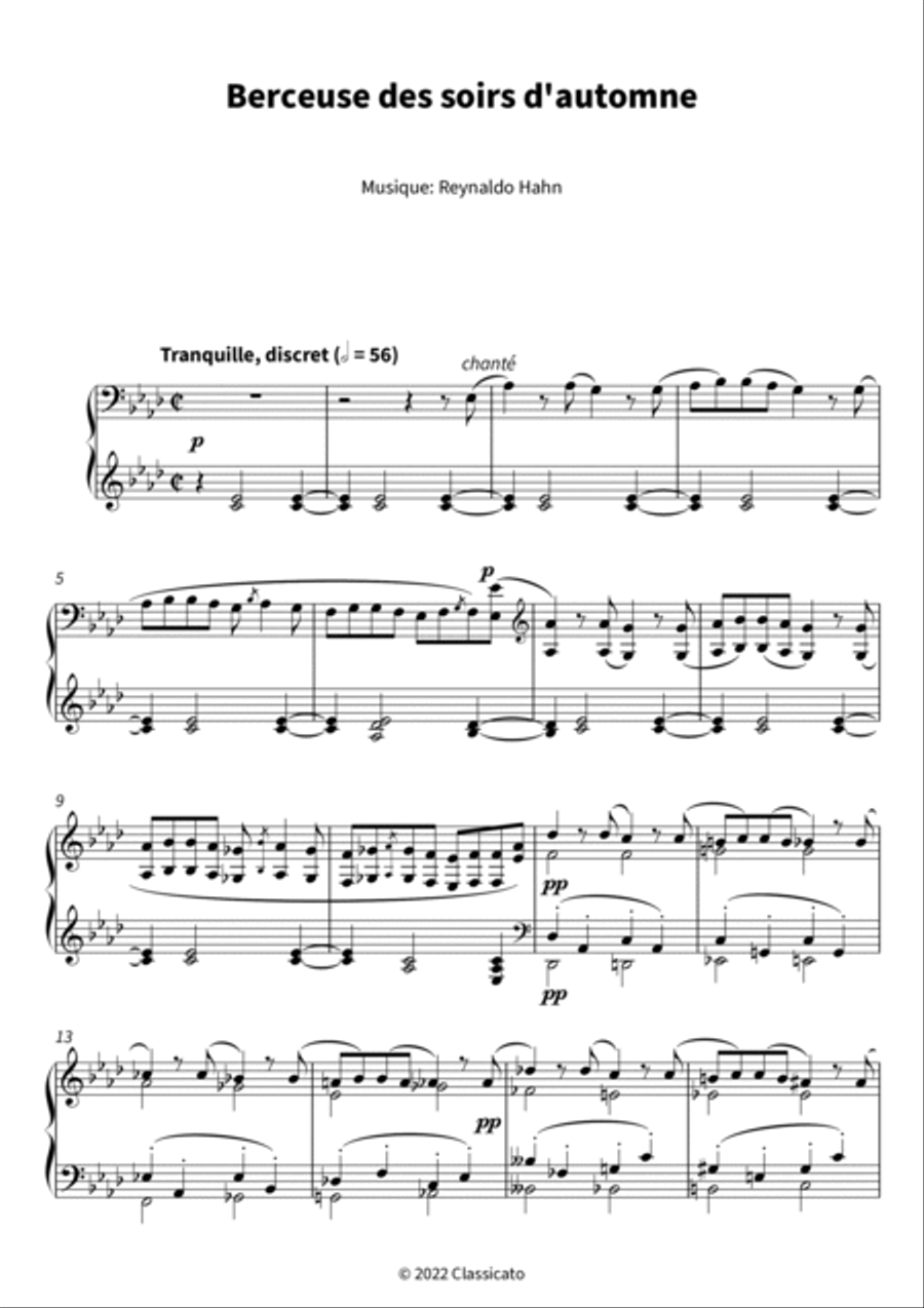 Berceuse des soirs d'automne Piano scores gallery preview page 3