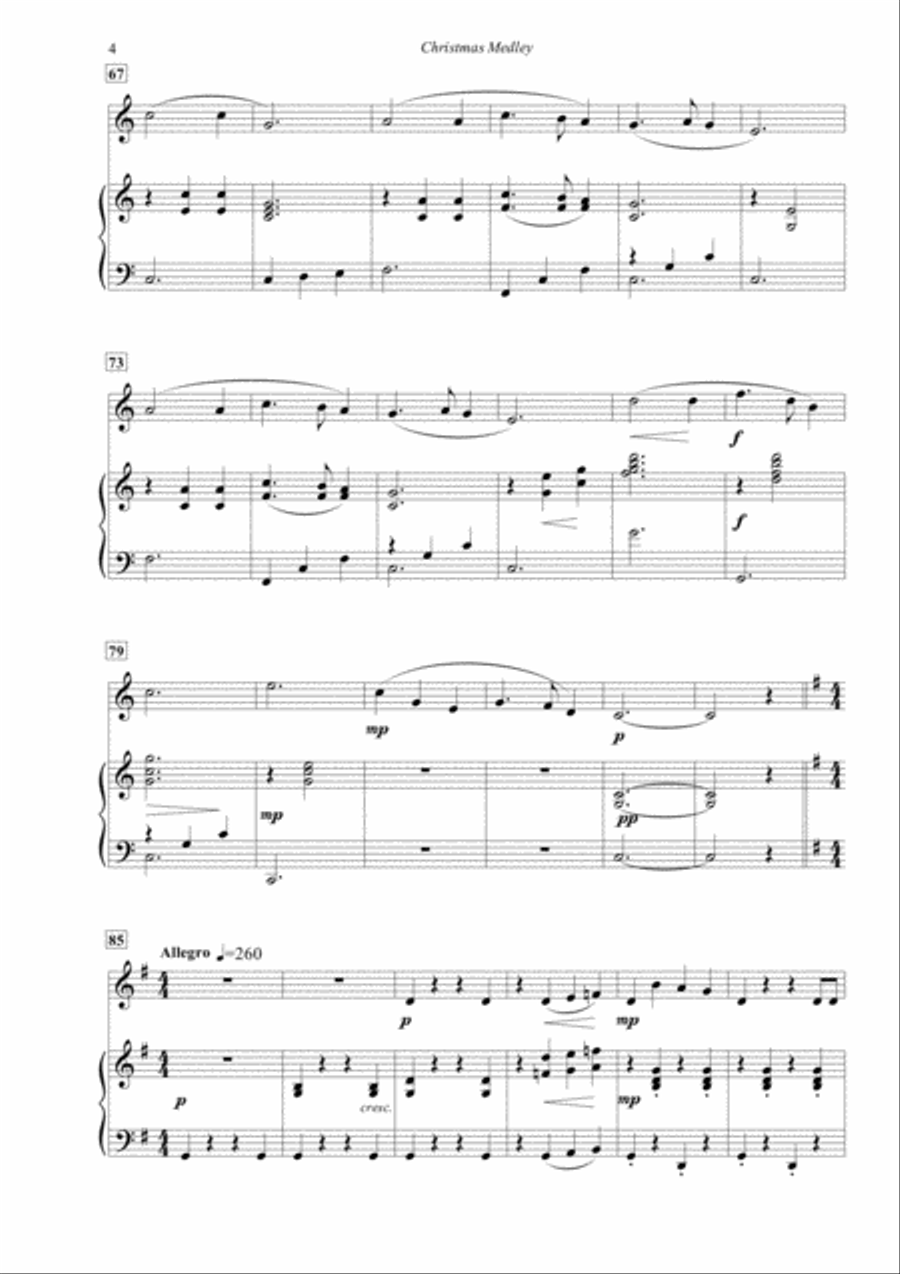 Christmas Medley for Oboe and Piano Piano scores gallery preview page 4