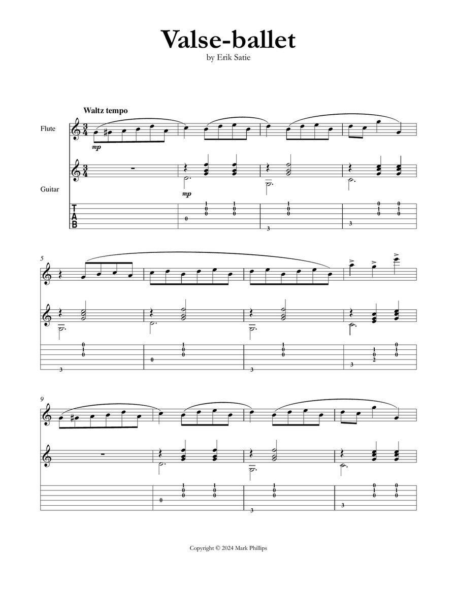 Valse-ballet Valse-ballet Flute scores gallery preview page 1