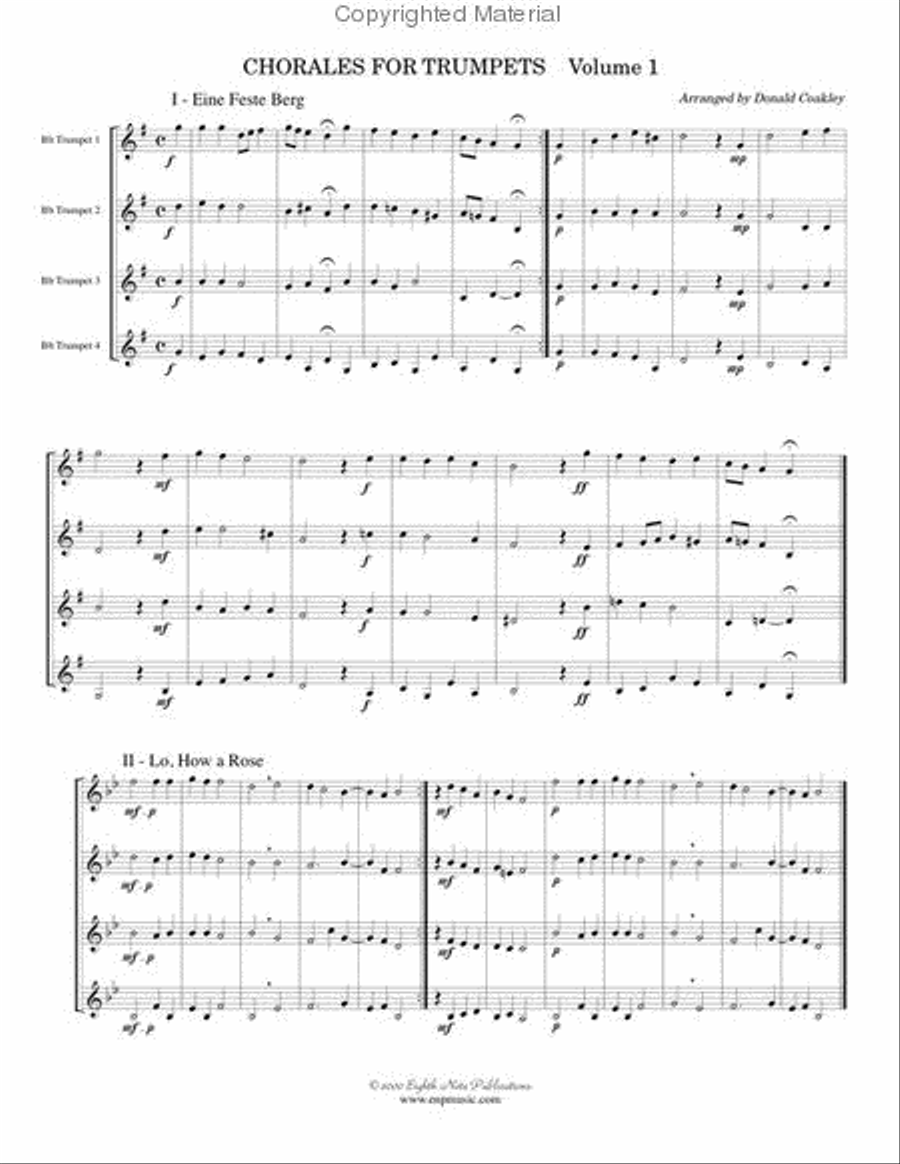 Chorales for Trumpets Small Ensemble scores gallery preview page 2