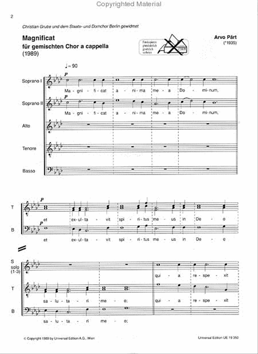 Magnificat 4-Part scores gallery preview page 2