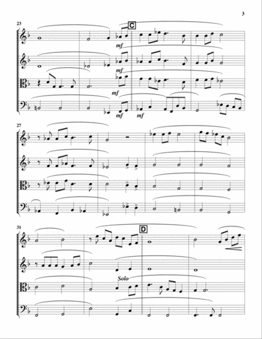 Merry Christmas, Darling String Quartet scores gallery preview page 4