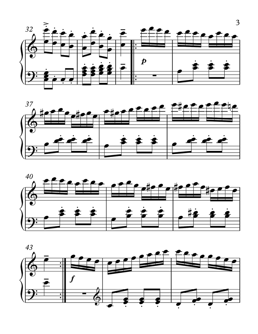 Turkish March (Rondo Alla Turca) Piano Solo scores gallery preview page 3
