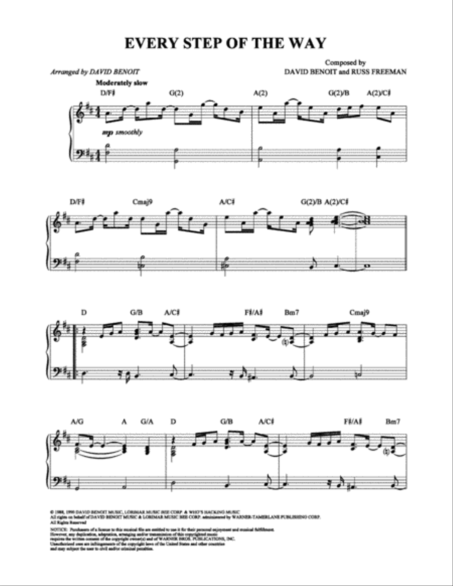 Every Step of the Way Piano Solo scores gallery preview page 1