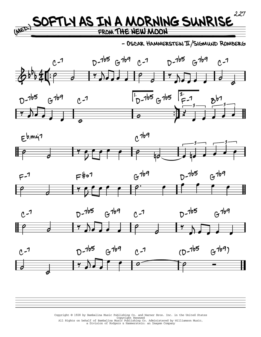 Softly As In A Morning Sunrise Piano scores gallery preview page 1