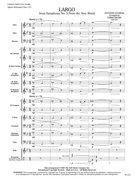 Largo from Symphony No. 9: Score