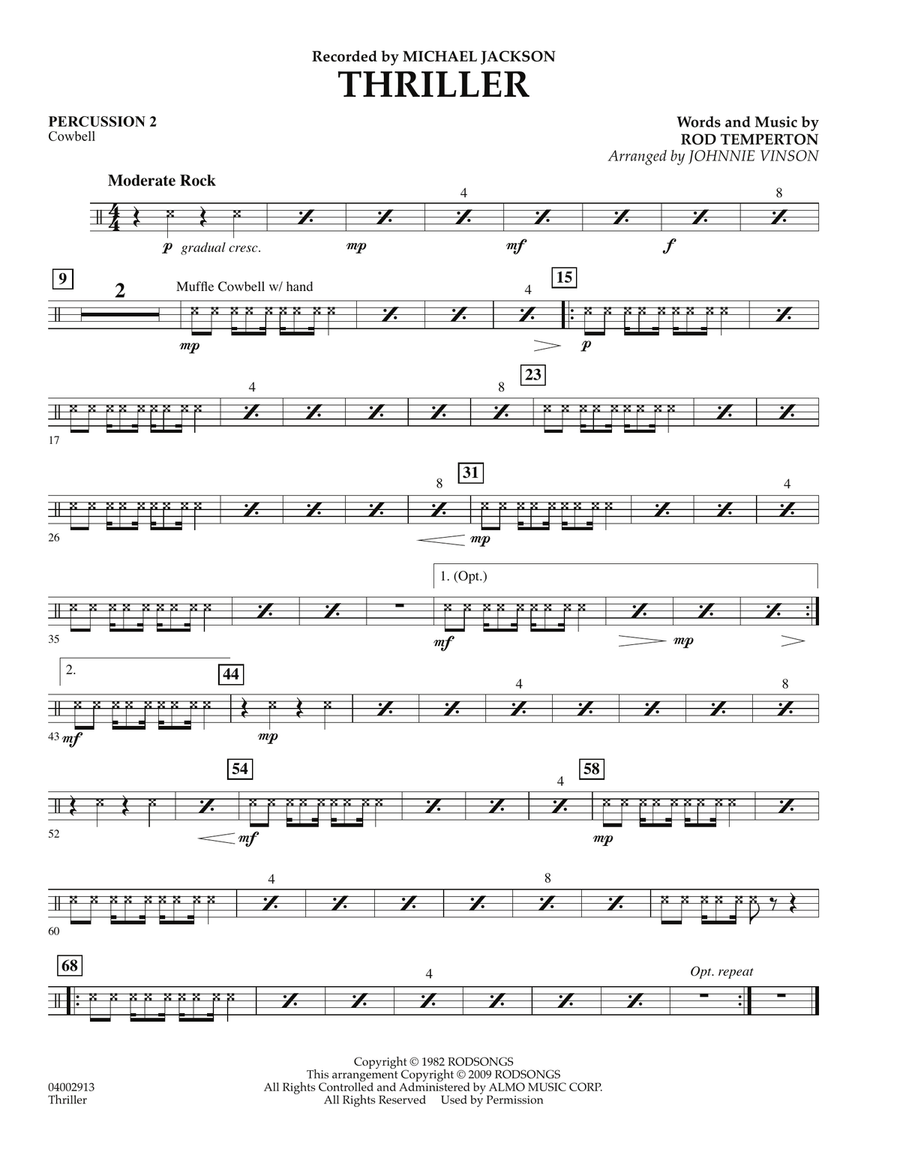 Thriller - Percussion 2 Thriller - Percussion 2 Concert Band scores gallery preview page 1