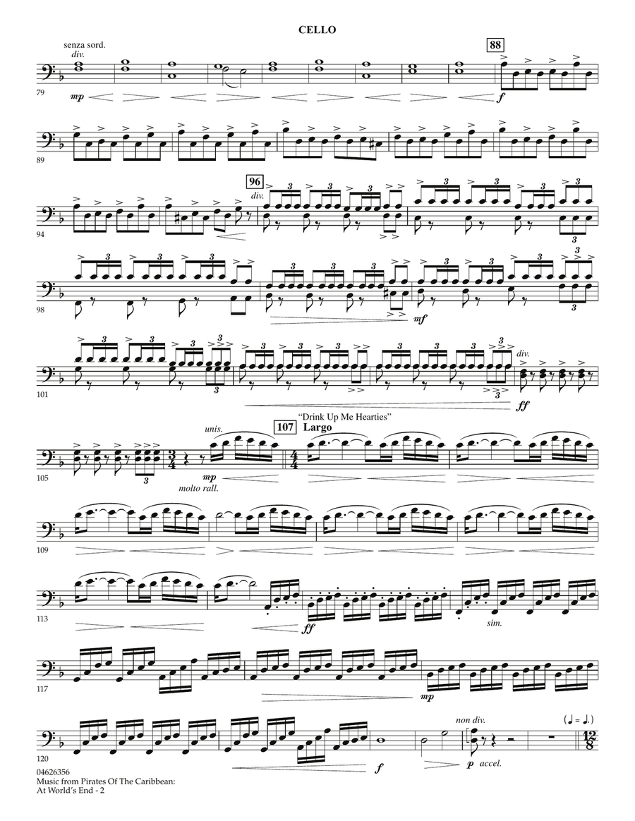 Music from Pirates of the Caribbean: At World's End - Cello Orchestra scores gallery preview page 2