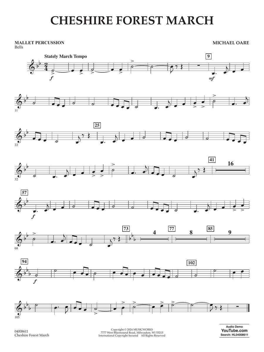 Cheshire Forest March - Mallet Percussion Concert Band scores gallery preview page 1
