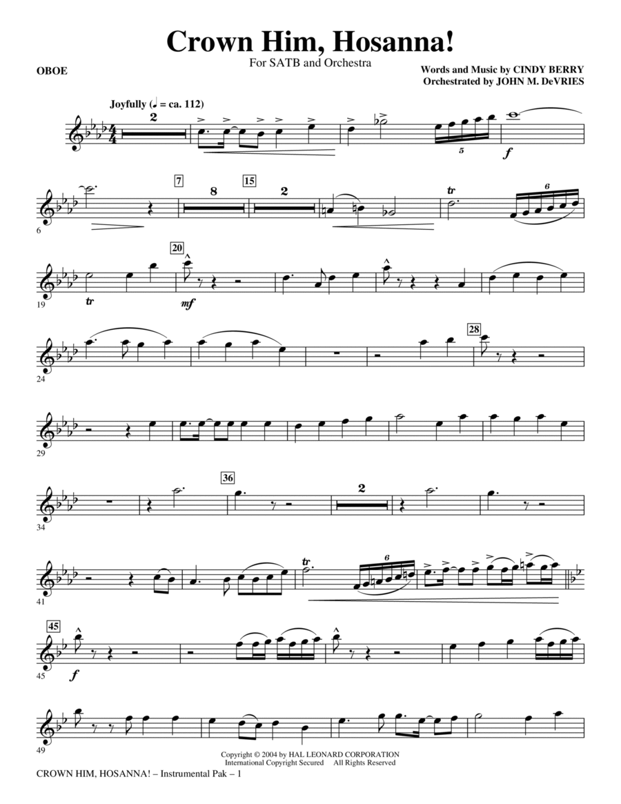 Crown Him Hosanna - Oboe Choir scores gallery preview page 1
