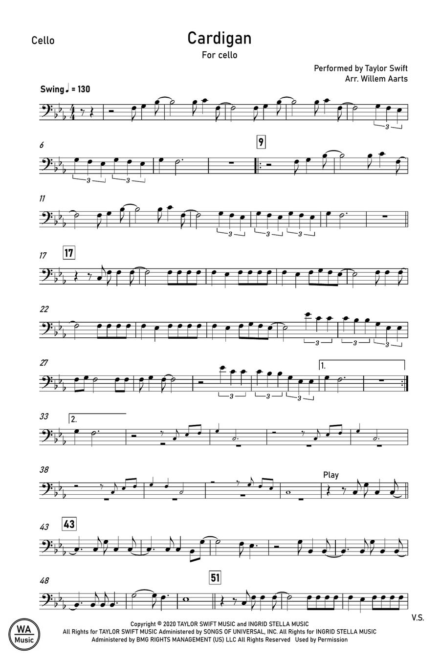 Cardigan Cardigan Cello Solo scores gallery preview page 1