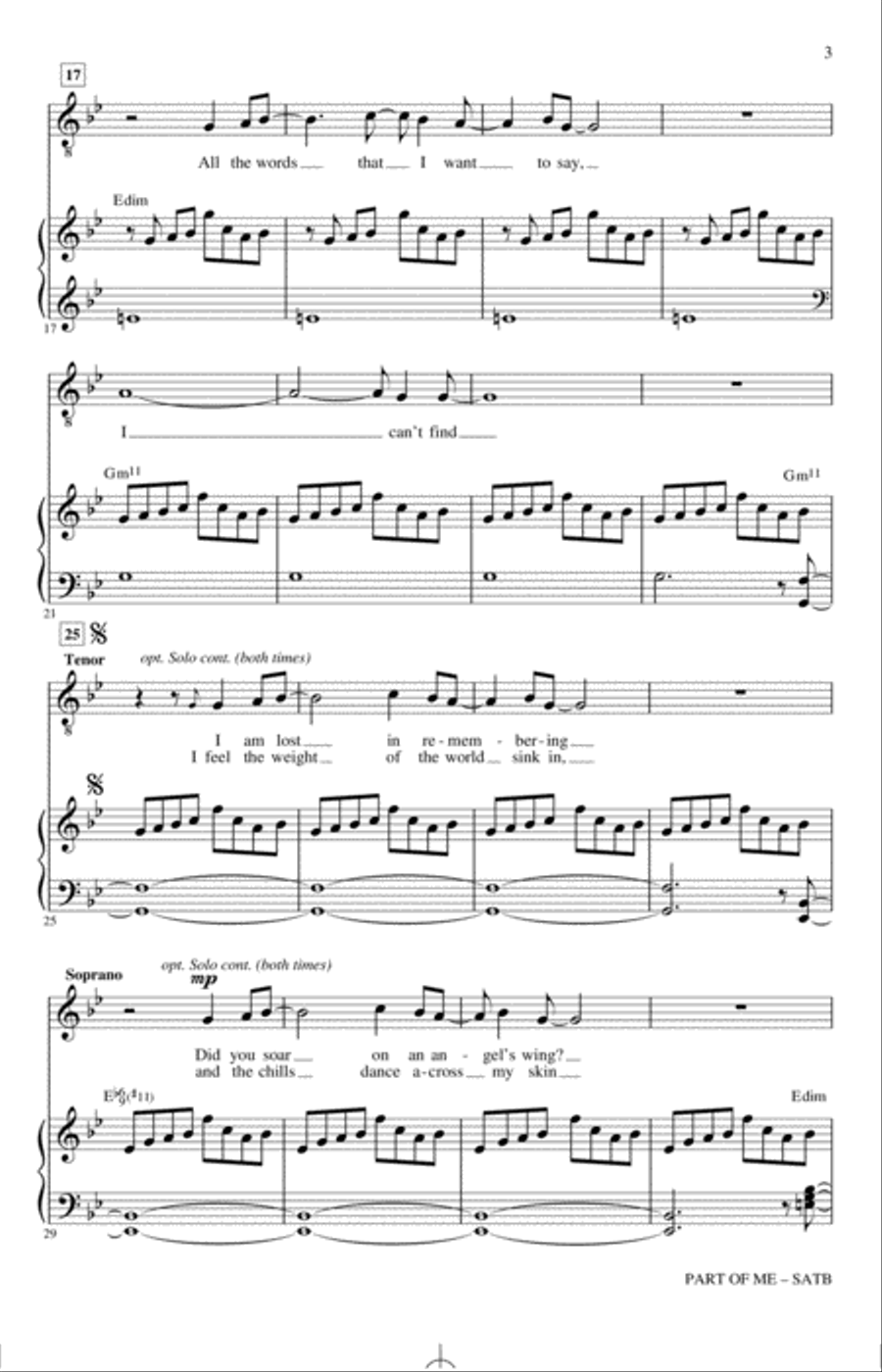 Part Of Me (from Dear Evan Hansen) (arr. Roger Emerson) 4-Part scores gallery preview page 2