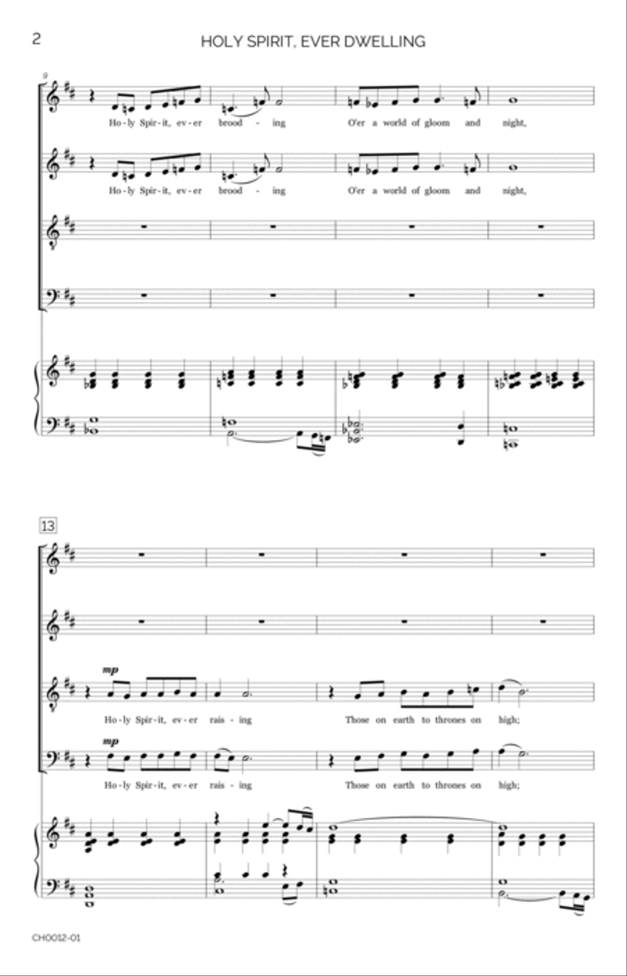 Holy Spirit, Ever Dwelling (No Natal) 4-Part scores gallery preview page 2
