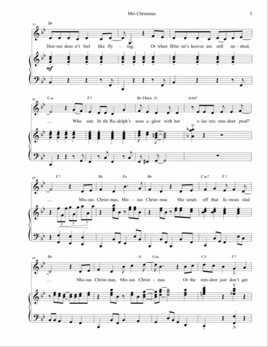 Mrs Christmas Mrs Christmas Voice scores gallery preview page 3