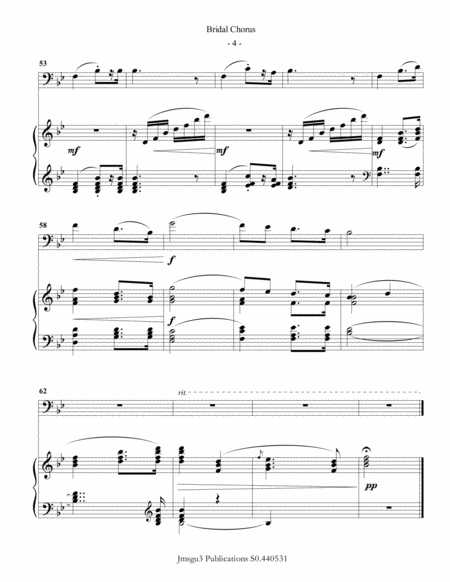 Wagner: Bridal Chorus for Cello & Piano image number null