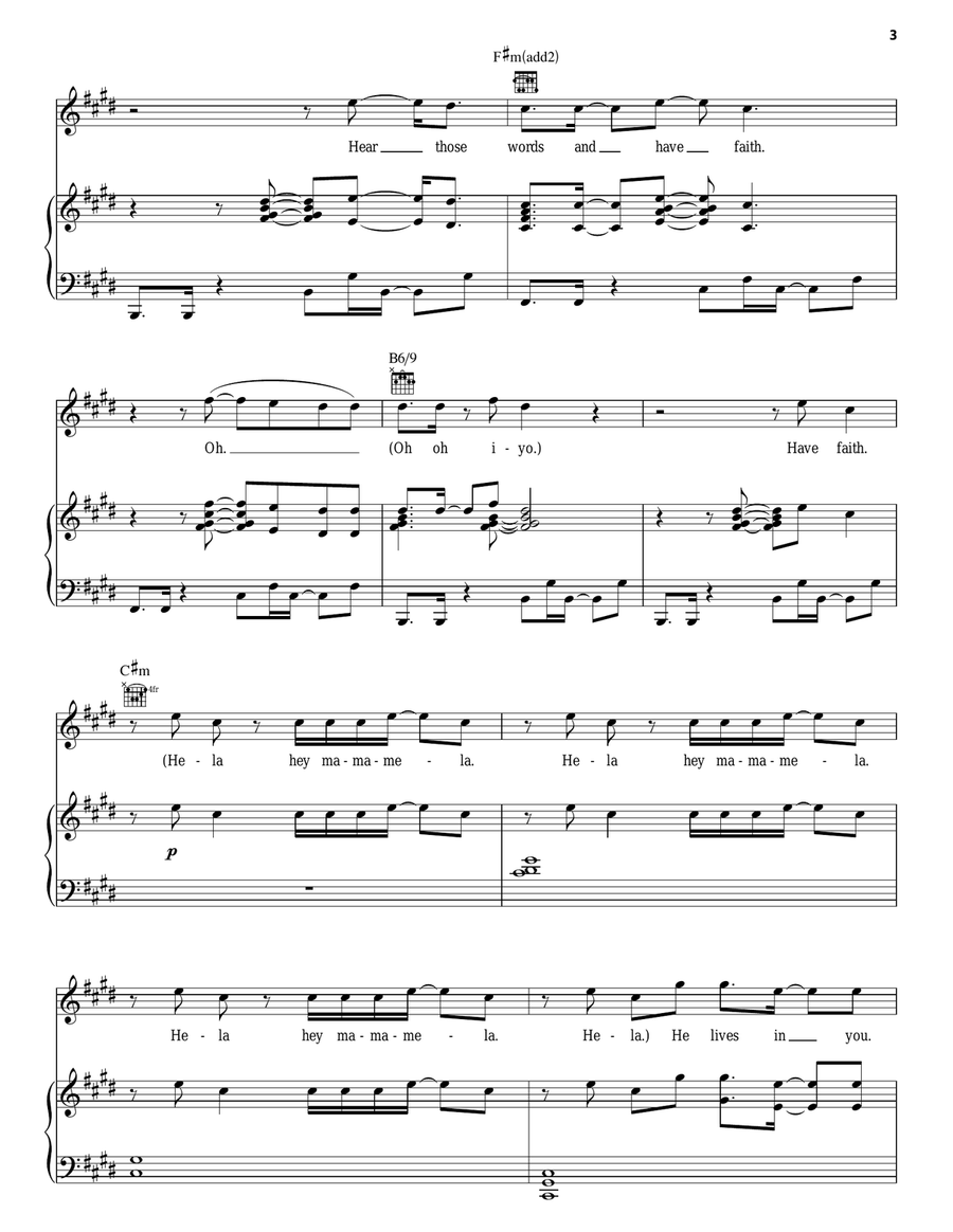 He Lives In You (from The Lion King II: Simba's Pride) Piano, Vocal, Guitar scores gallery preview page 3